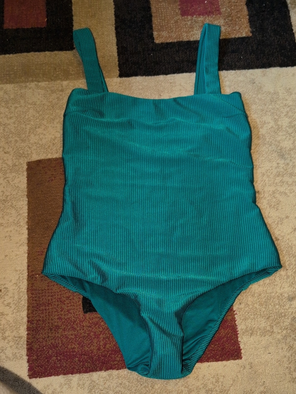 Rusty Teal Ribbed One-Piece Swimsuit